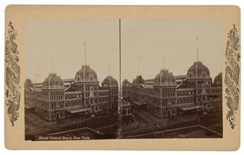 (STEREO VIEWS) Group of 265 views of New York City, including bustling street scenes and harbor views, as well as Central Park, Coney I